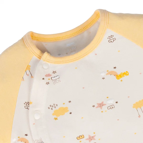 Bodysuit Modal dài Animo VD0724039 (0-12M,Vàng)