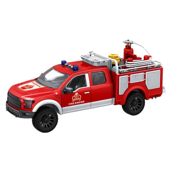 Xe cứu hỏa cao cấp có cửa đóng mở, vòi phun nước có âm thanh và đèn HW24022638 C407 (Đỏ)