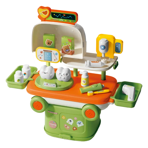 Bộ xe cao cấp nhập vai bác sĩ 2in1 CY601562 C407 (Xanh lá)