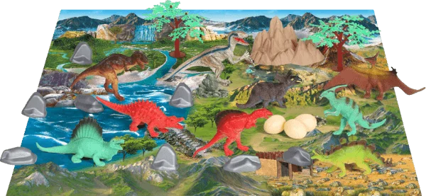 Hộp thế giới khủng long kèm bản đồ 24pcs CY276147 C407