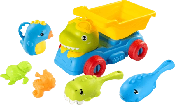 Đồ chơi đi biển xe chở cát khủng long kèm dụng cụ 6pcs CY526104 C407