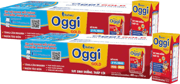 Combo 2 thùng Sữa uống dinh dưỡng Oggi Gold 110ml, lốc 4 hộp (trên 1 tuổi)