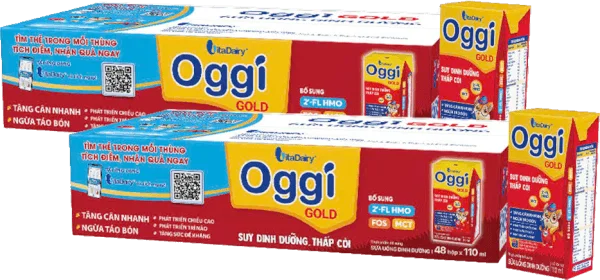 Combo 2 thùng Sữa uống dinh dưỡng Oggi Gold 110ml, lốc 4 hộp (trên 1 tuổi)