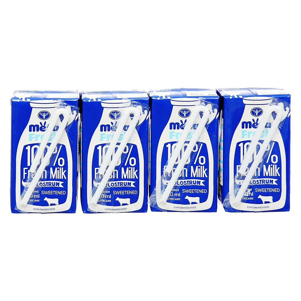 Combo 4 Sữa tươi có đường bổ sung sữa non Metafresh 110ml, lốc 4 hộp