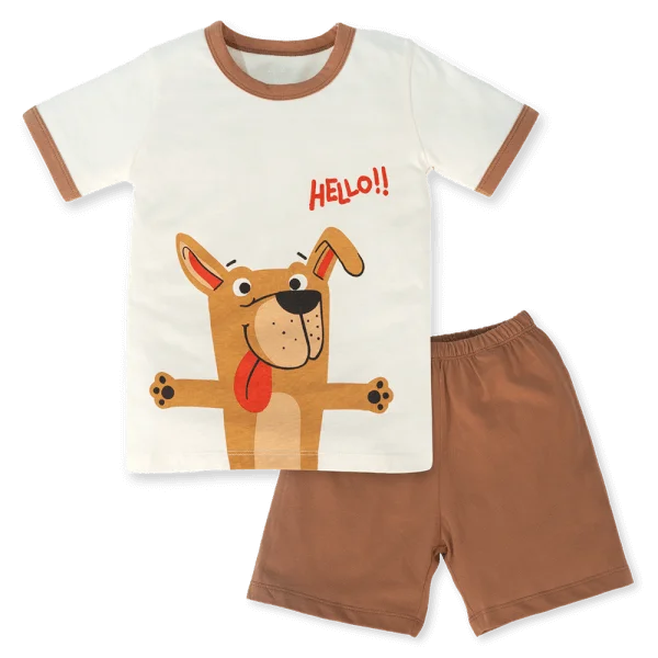 Bộ bé trai ngắn Animo Easy HN1124087 (1-4Y,Nâu nhạt)