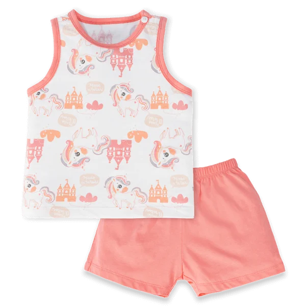 Bộ bé gái ngắn Animo Easy TX0924006 (1-4Y,Hồng)