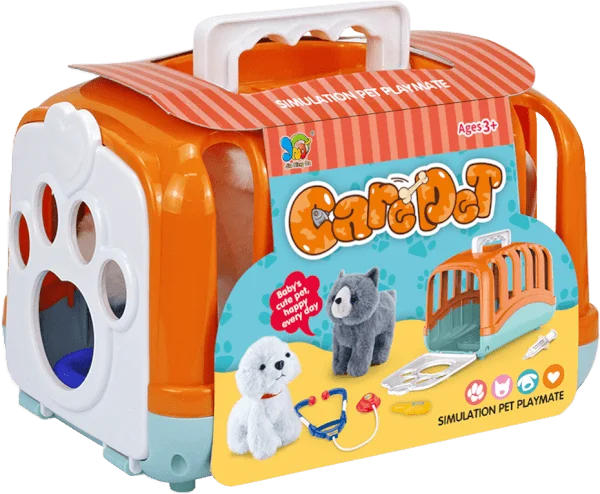 Hộp bác sĩ thú y kèm cún cưng biết chạy và có âm thanh LH16880535 C407 (Cam, Xanh)