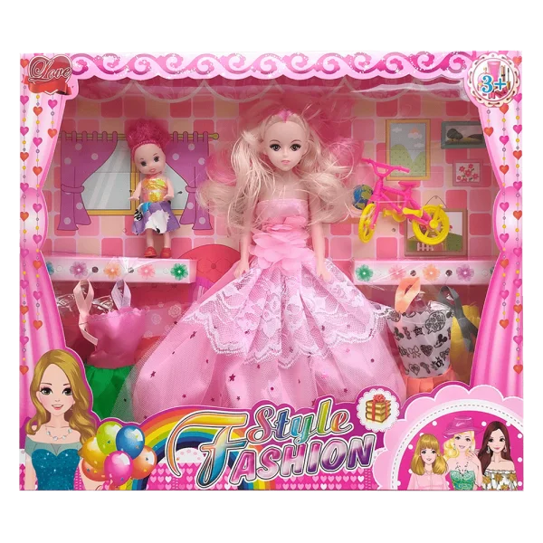 Bộ 2 búp bê tạo mẫu thời trang LH16880805 C407 (Hồng)