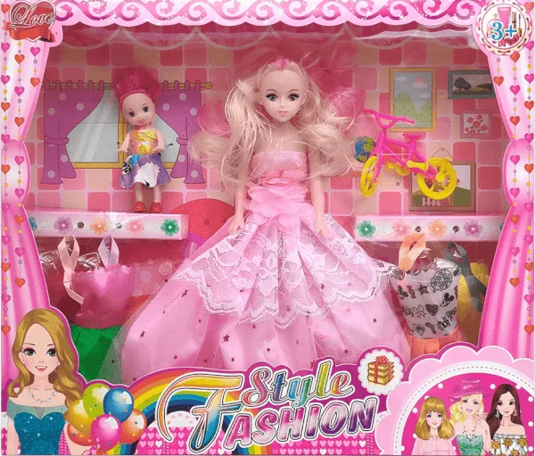 Bộ 2 búp bê tạo mẫu thời trang LH16880805 C407 (Hồng)