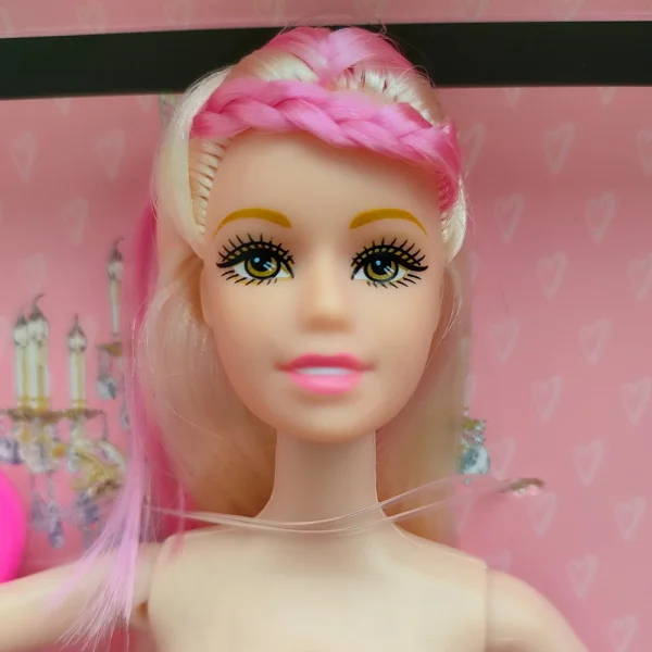 Bộ búp bê kèm phụ kiện tóc và giày LH16880779 C407 (Hồng)