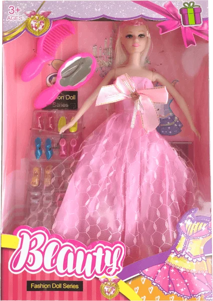 Bộ búp bê kèm phụ kiện tóc và giày LH16880779 C407 (Hồng)