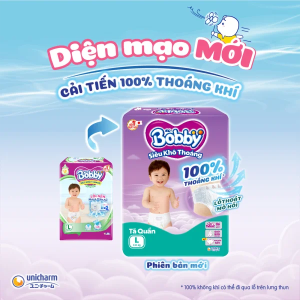 Combo 2 Tã quần Bobby size M, 78 miếng + 6 miếng