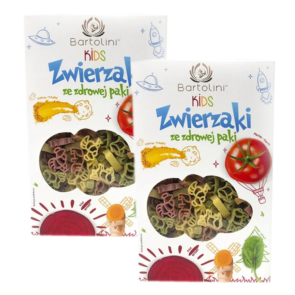 Combo 2 Mì nui rau củ cho bé hình động vật Bartolini (250g)