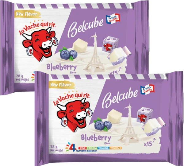Combo 2 Thực phẩm bổ sung phô mai BelCube hương việt quất 78g
