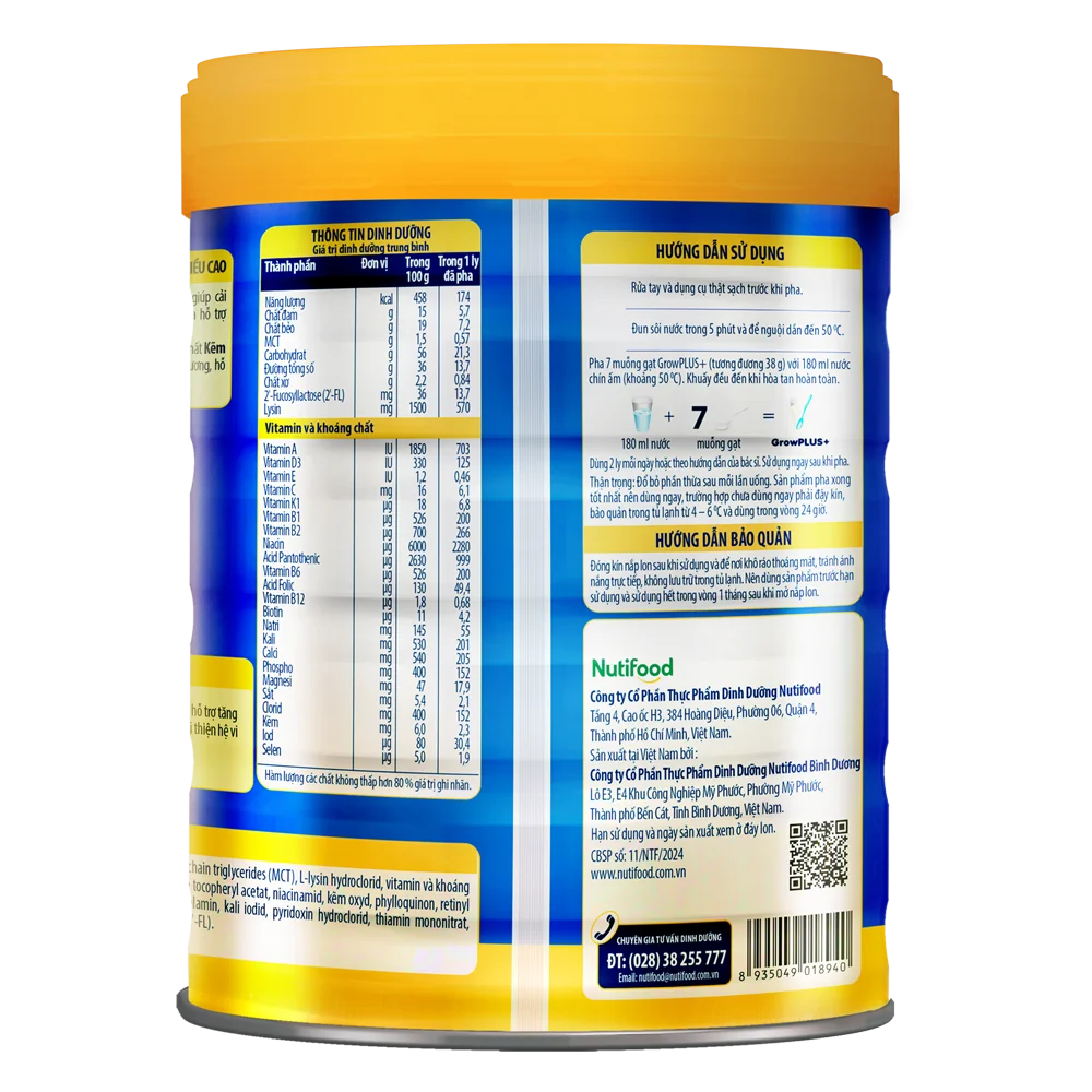 Sữa GrowPLUS+ Xanh 2+ tuổi, 900g