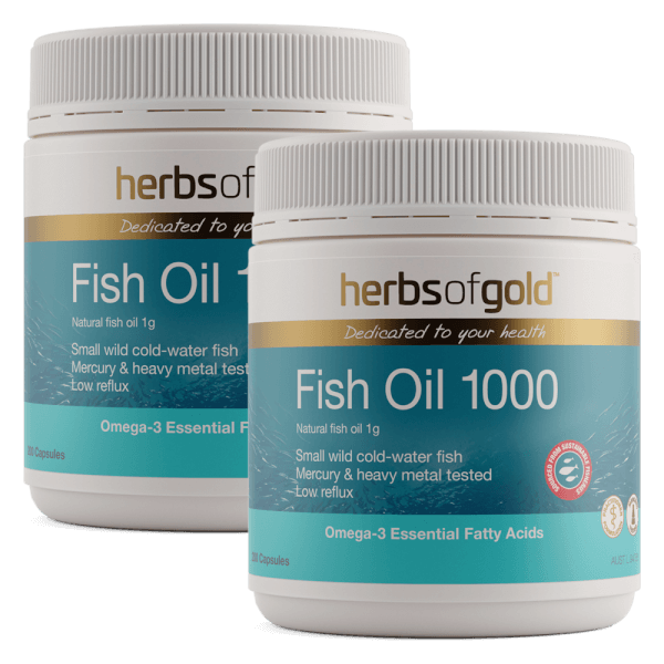 Combo 2 Thực phẩm bảo vệ sức khoẻ Herbs of Gold Fish Oil 1000