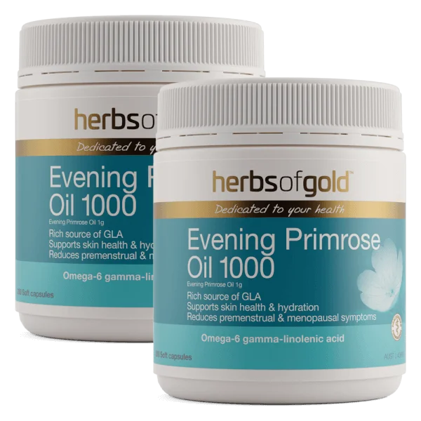 Combo 2 Thực phẩm bảo vệ sức khoẻ Herbs of Gold Evening Primrose Oil 1000