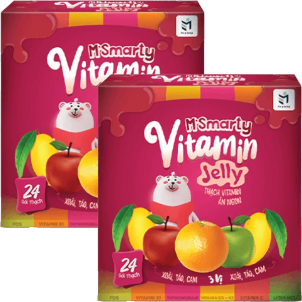 Combo 2 Thạch Jelly bổ sung Vitamin cho bé M'Smarty Vitamins Jelly