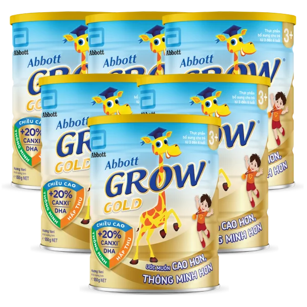 Combo 6 lon Abbott Grow Gold 3 Hương Vani 850g