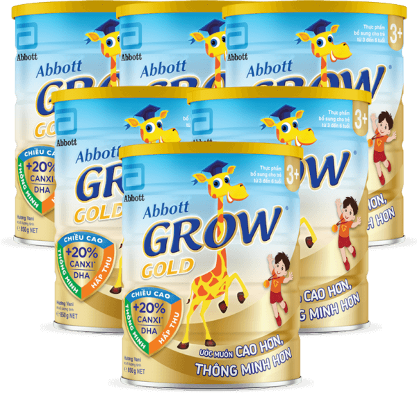 Combo 6 lon Abbott Grow Gold 3 Hương Vani 850g