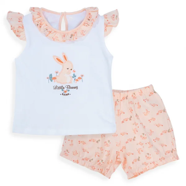 Bộ bé gái ngắn Animo HN0724022 (9M-6Y,Trắng - hồng)