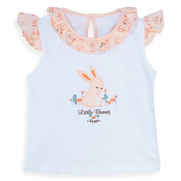 Bộ bé gái ngắn Animo HN0724022 (9M-6Y,Trắng - hồng)