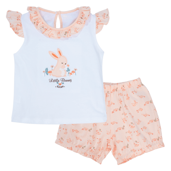 Bộ bé gái ngắn Animo HN0724022 (9M-6Y,Trắng - hồng)