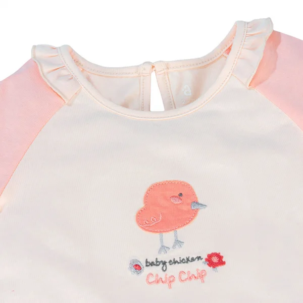 Bộ bé gái ngắn Gà con Chip Chip Animo TX0624002 (6M-6Y,Kem)