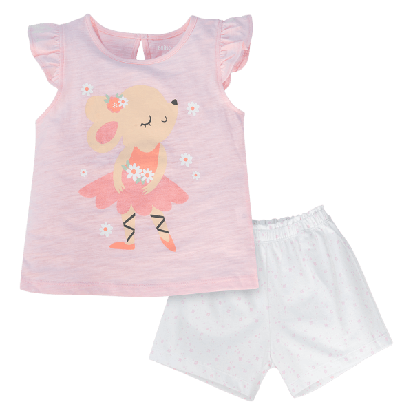 Bộ bé gái ngắn BST Chuột Đào Animo LU1024054 (9M-6Y,Hồng)