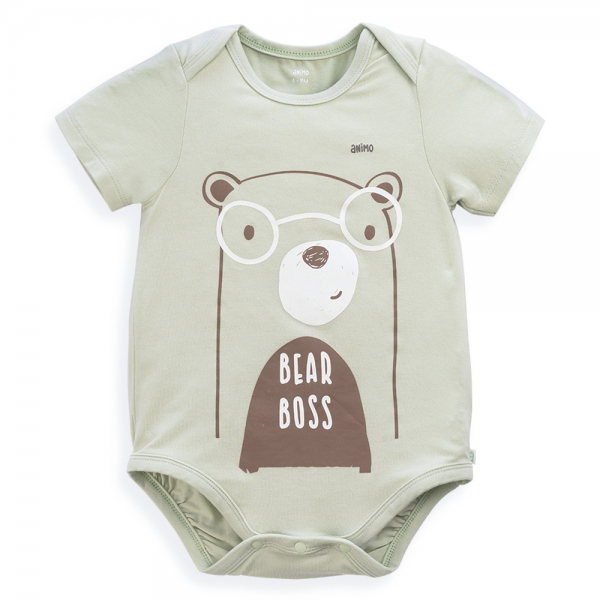 Set 2 Bodysuit modal kháng khuẩn tam giác Animo VD1024010 (0-9M,Xanh bơ)