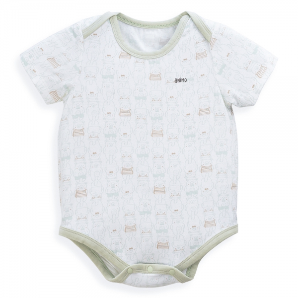 Set 2 Bodysuit modal kháng khuẩn tam giác Animo VD1024010 (0-9M,Xanh bơ)