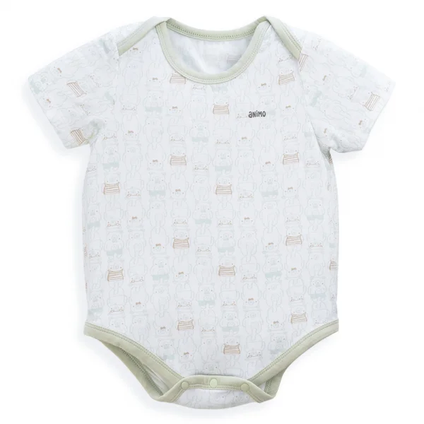 Set 2 Bodysuit modal kháng khuẩn tam giác Animo VD1024010 (0-9M,Xanh bơ)