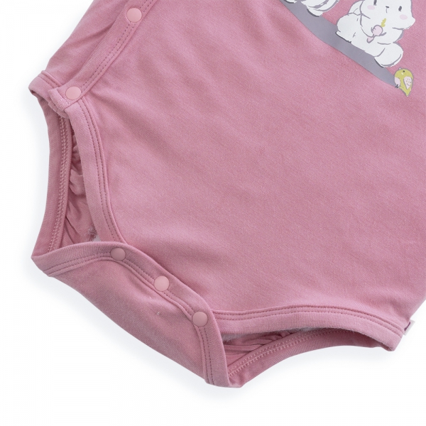 Set 2 Bodysuit modal kháng khuẩn tam giác Animo VD1024009 (0-9M,Hồng)