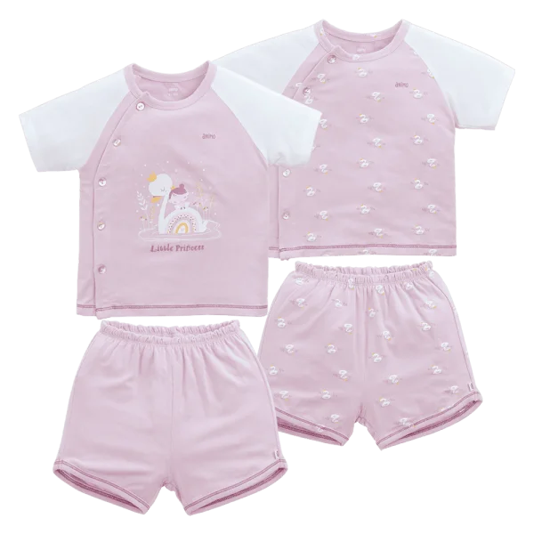 Set 2 Bộ modal kháng khuẩn ngắn Animo VD1024008 (0-24M,Tím)