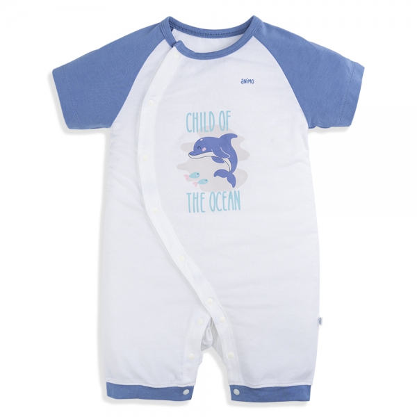 Set 2 Bodysuit modal kháng khuẩn đùi Animo VD1024012 (0-12M,Xanh dương)