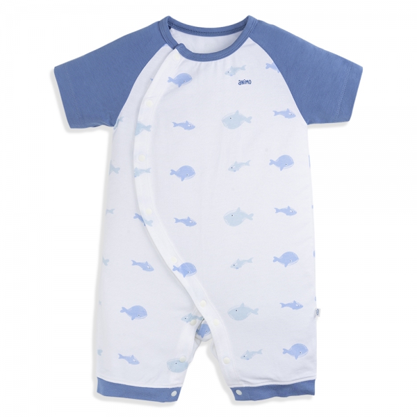 Set 2 Bodysuit modal kháng khuẩn đùi Animo VD1024012 (0-12M,Xanh dương)