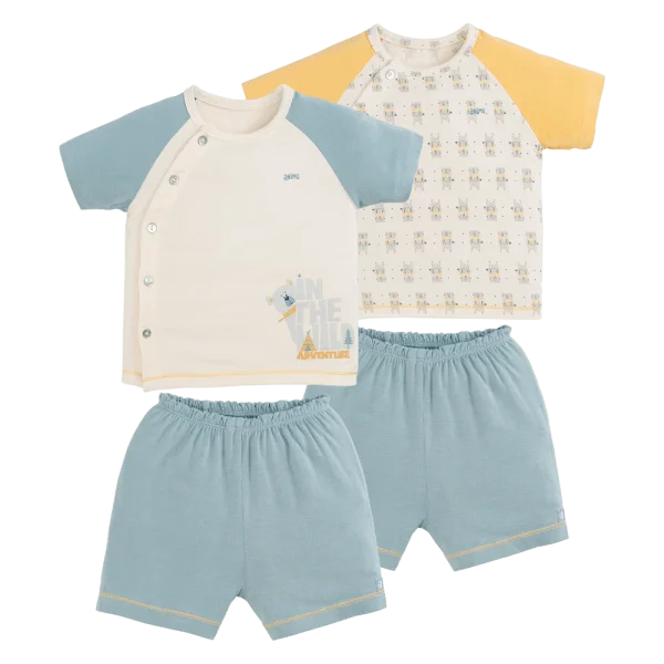 Set 2 Bộ modal kháng khuẩn ngắn Animo VD1024006 (0-24M,Xanh )