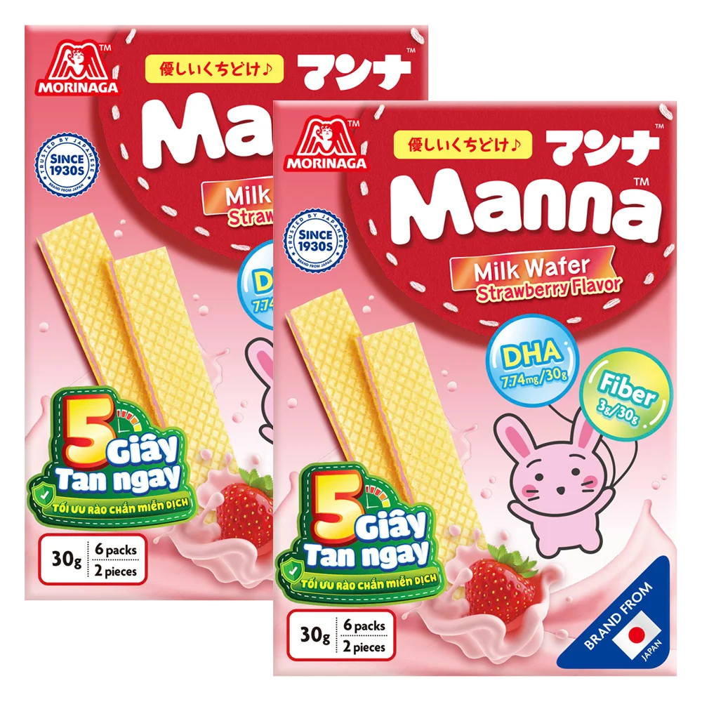 Combo 2 Bánh Xốp Sữa Manna Hương Dâu