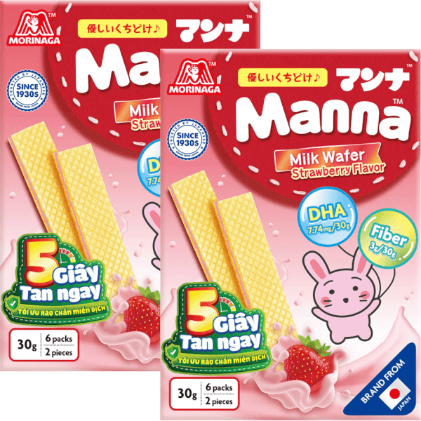 Combo 2 Bánh Xốp Sữa Manna Hương Dâu