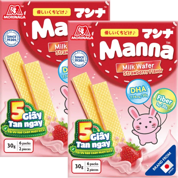 Combo 2 Bánh Xốp Sữa Manna Hương Dâu