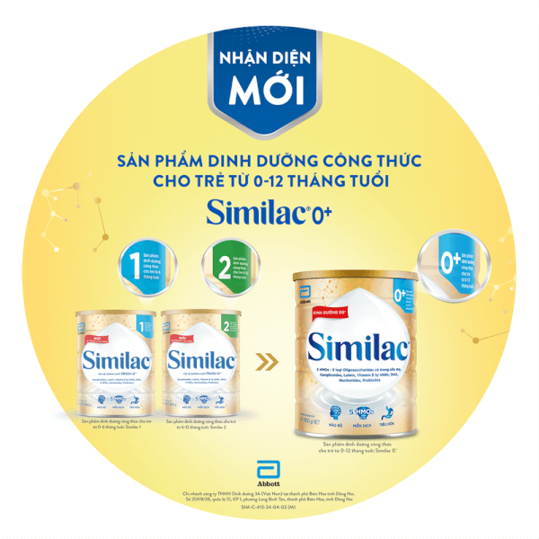 Sữa Similac 0+ 850g (0-12 tháng) (Bao bì cũ: Similac Số 1 900g (0-6 tháng) - Giao bao bì ngẫu nhiên)