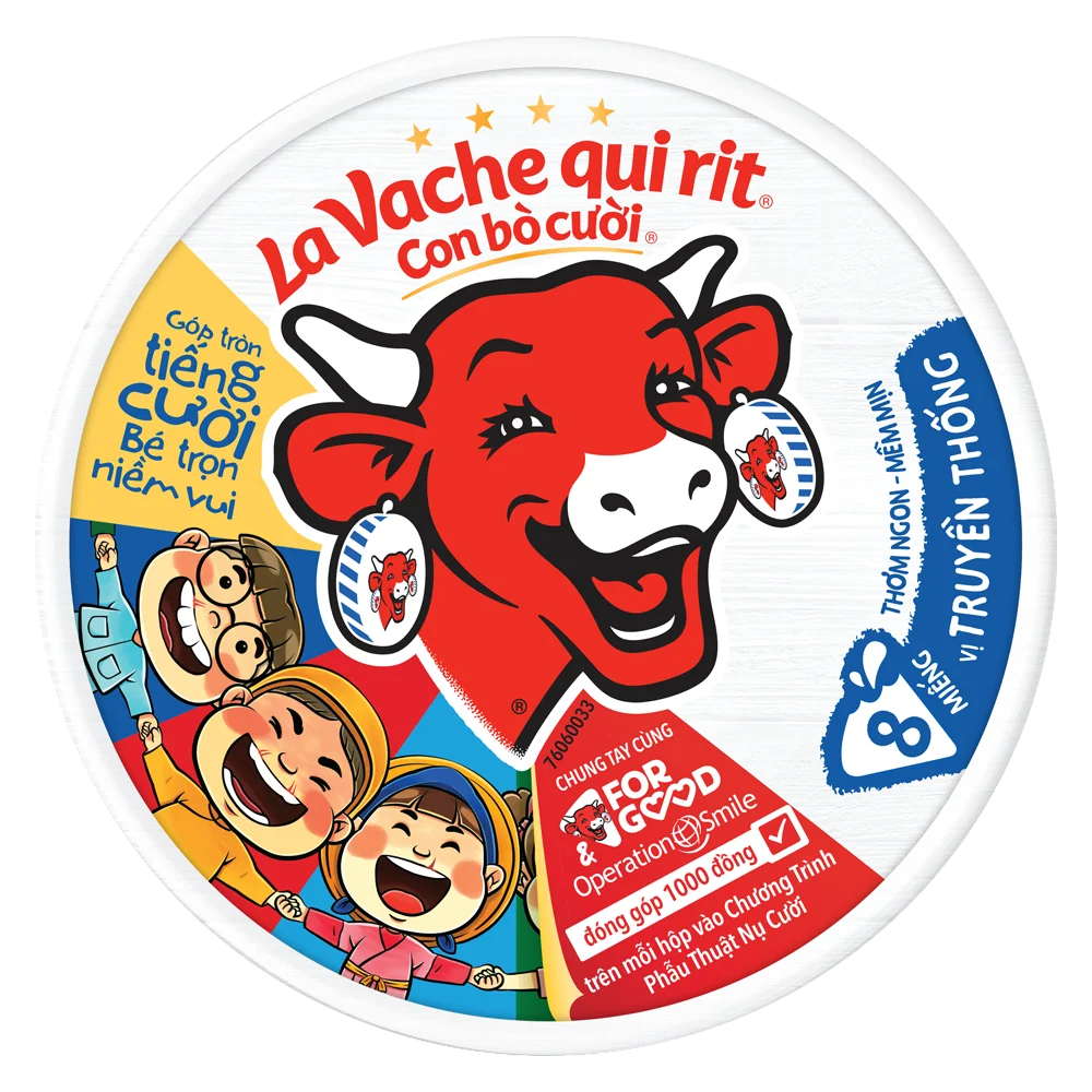Thực phẩm bổ sung: Phô mai La Vache qui rit Con Bò Cười - 100N VN (112gr) (giao bao bì ngẫu nhiên)
