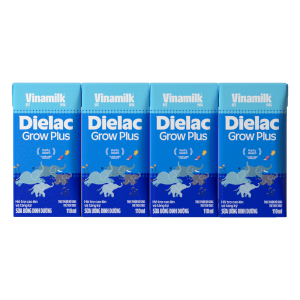 Combo 2 Thùng Sữa uống dinh dưỡng Dielac Grow Plus 110ml (Sữa Non) - Lốc 4 hộp