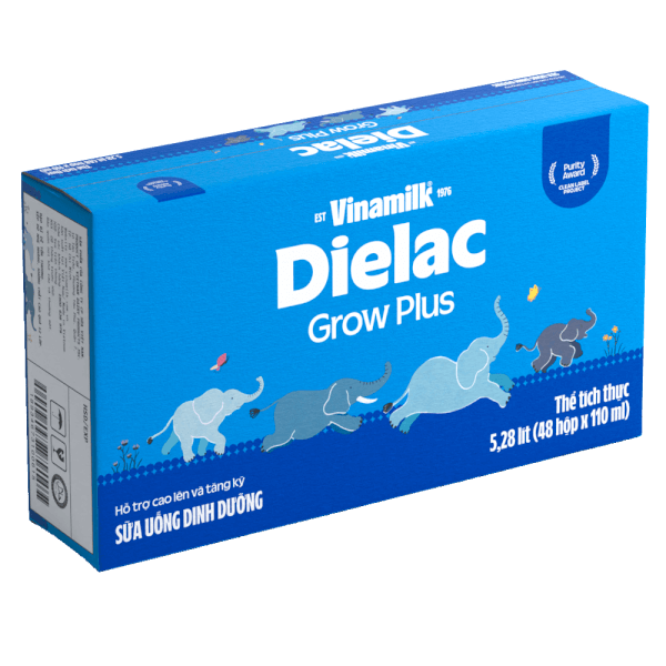 Combo 2 Thùng Sữa uống dinh dưỡng Dielac Grow Plus 110ml (Sữa Non) - Lốc 4 hộp