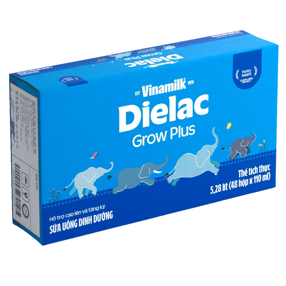 Combo 3 Thùng Sữa uống dinh dưỡng Dielac Grow Plus 110ml (Sữa Non) - Lốc 4 hộp