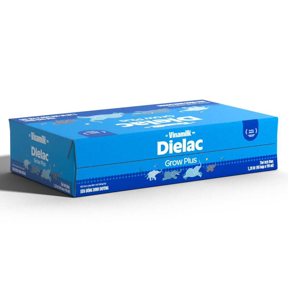 Combo 3 Thùng Sữa uống dinh dưỡng Dielac Grow Plus 110ml (Sữa Non) - Lốc 4 hộp