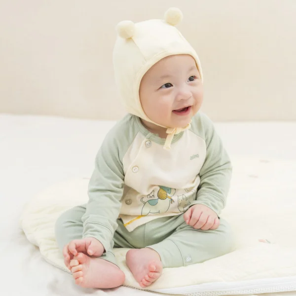 Set 2 Bộ kháng khuẩn Modal dài Animo VD0824026 (0-24M,Xanh)