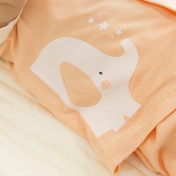 Set 2 Bộ kháng khuẩn Modal ngắn Animo VD0724027 (0-24M,Trắng phối cam)