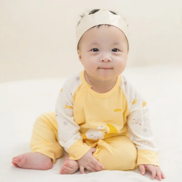 Bodysuit Modal dài Animo VD1024042 (0-12M,Vàng)