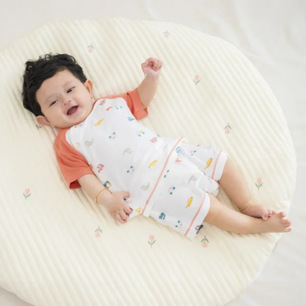 Set 2 Bộ kháng khuẩn Modal ngắn Animo VD0724031 (0-24M,Đỏ phối trắng)